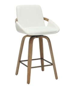 Parker Counter Stool Fabric & Whitewash Set of 2