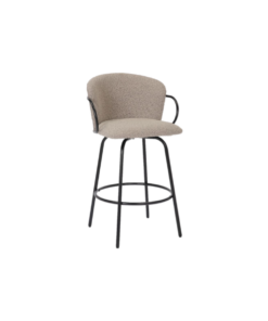 Kalani 26 Warm Grey & Black Bar Stool Set of 2