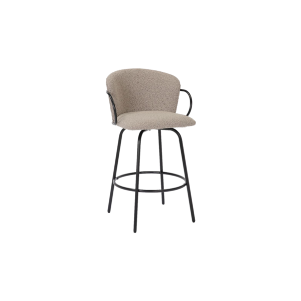 Kalani 26 Warm Grey & Black Bar Stool Set of 2