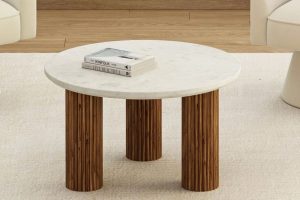 Jilsa Walnut & White Coffee Table