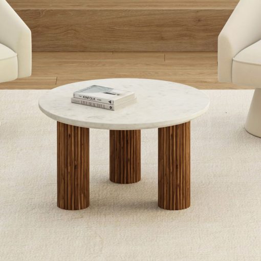 Jilsa Walnut & White Coffee Table