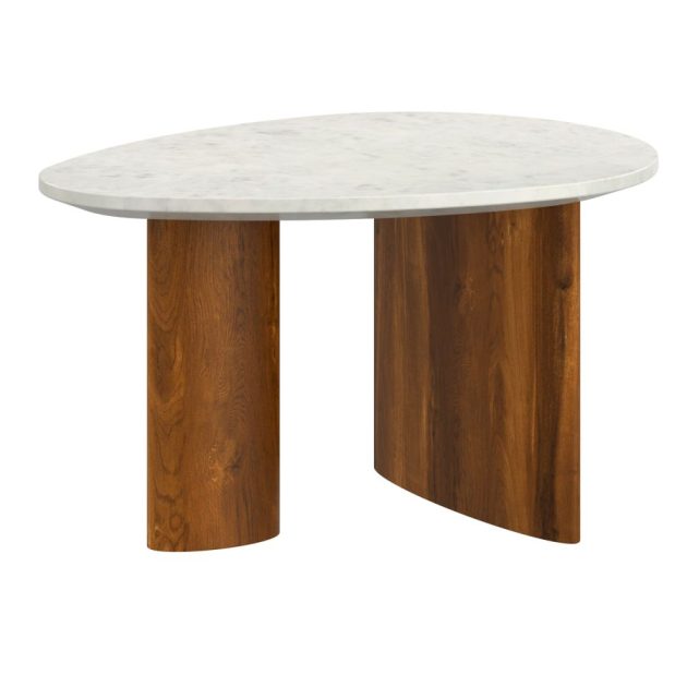 Lyriq-Coffee Table in Walnut & White