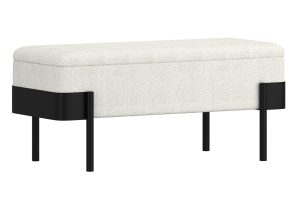 Odell Ivory & Black Storage Bench