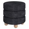 Willo Round Ottoman in Black