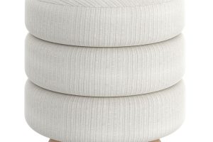 Willo Round Ottoman in Ivory