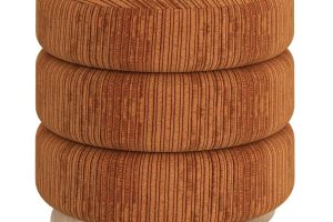 Willo Round Ottoman in Rust Brown