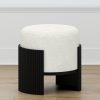 Kiraz Ivory & Black Round Ottoman