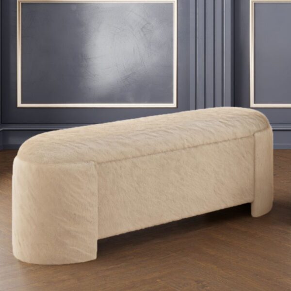 Alternative view of Selene Storage Ottoman in Dark Beige