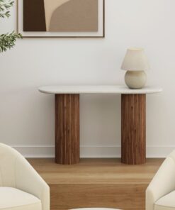 Jilsa Console White & Walnut Table