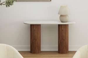 Jilsa Console White & Walnut Table