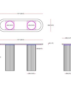 Alternative view of Jilsa Console White & Walnut Table