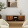 Camden White & Walnut Media Cabinet