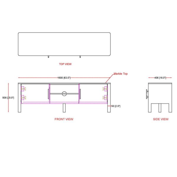 Alternative view of Camden White & Walnut Media Cabinet