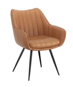 Talon Swivel Dining and Accent Chair, set of 2, in Camel and Black