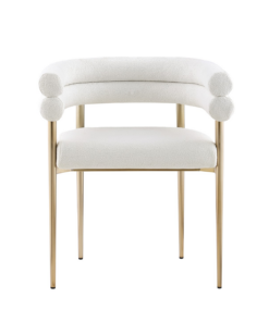 DINING CHAIR SET OF 2 - CREAM/GOLD