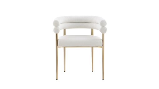 DINING CHAIR SET OF 2 - CREAM/GOLD