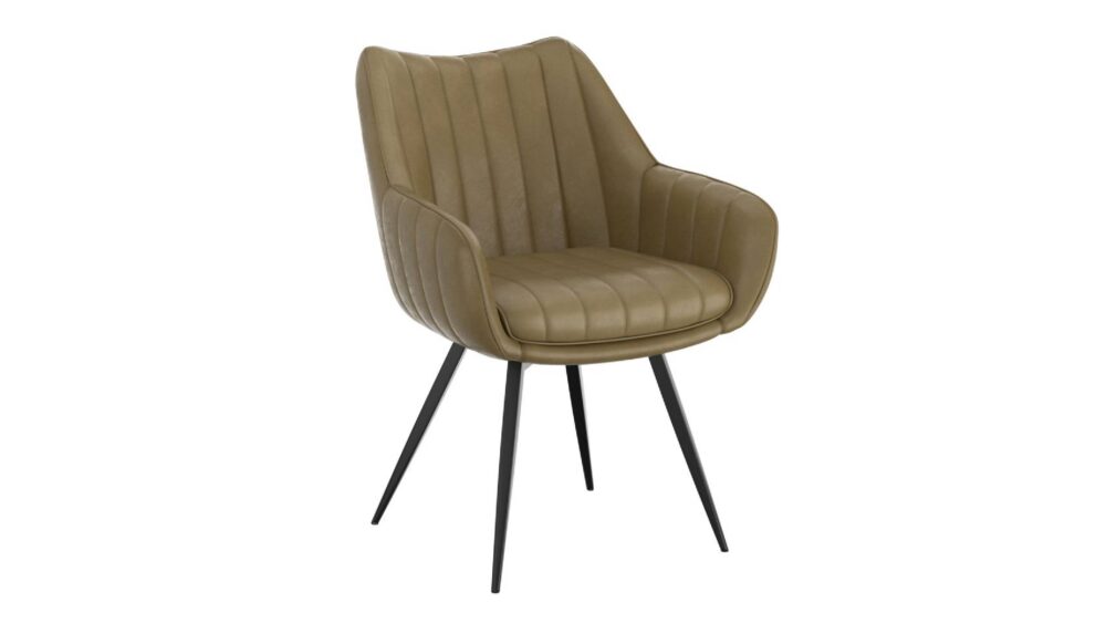 Talon Swivel Dining and Accent Chair, set of 2, in Moss and Black