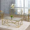 Glamorous Gold Metal Coffee Table Set