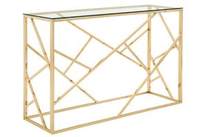 Glamorous Gold Metal Coffee Table Set