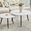 Modern White Marble Nesting Coffee Table Set