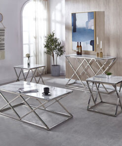 Silver Marble Coffee Table Set