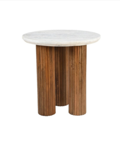 Jilsa Modern Accent Table in Walnut & White