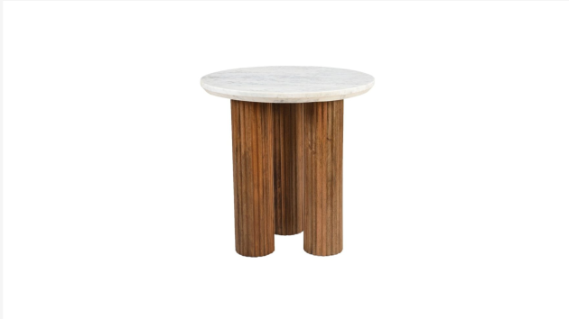 Jilsa Modern Accent Table in Walnut & White