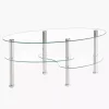 Tempered Glass Coffee Table with Curved Shelf