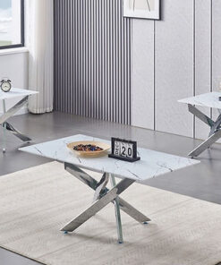 White Marble Coffee Table Set