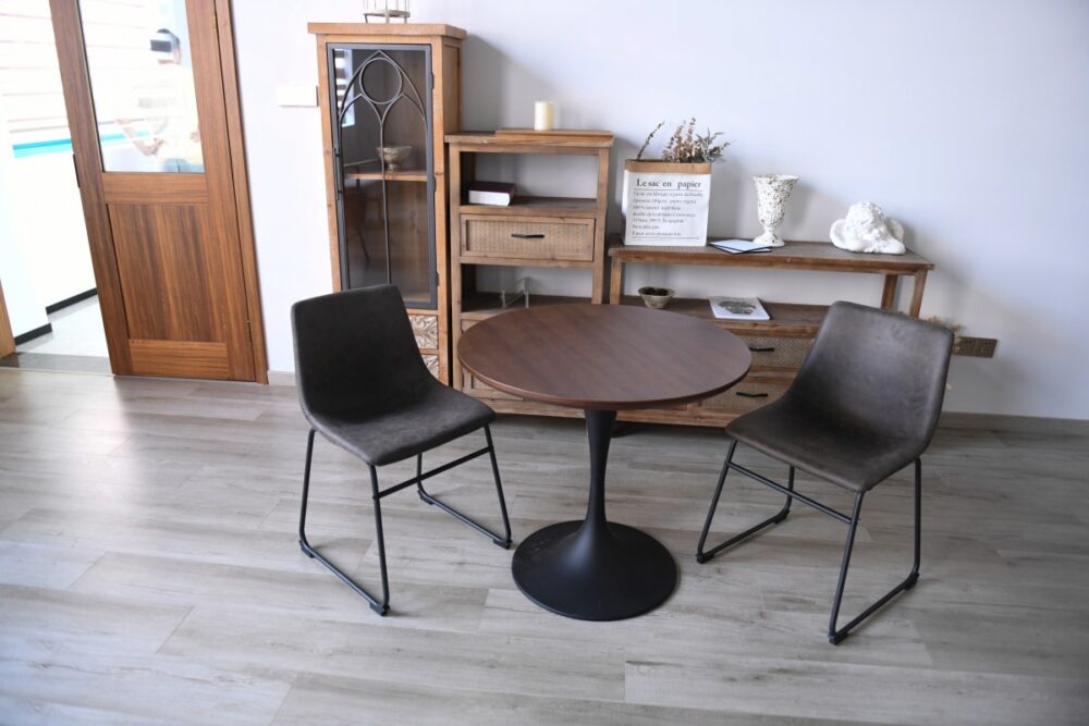 Alternative view of DINING CHAIR SET OF 2 VINTAGE BROWN