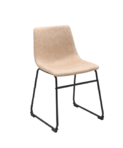 DINING CHAIR SET OF 2 VINTAGE BEIGE