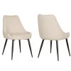 DINING CHAIR SET OF 2 BEIGE