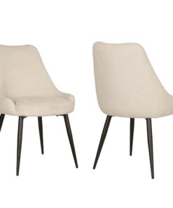 DINING CHAIR SET OF 2 BEIGE