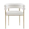 DINING CHAIR SET OF 2 - CREAM/GOLD