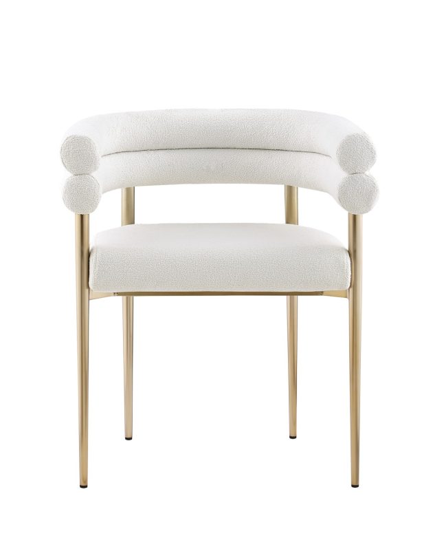 DINING CHAIR SET OF 2 - CREAM/GOLD