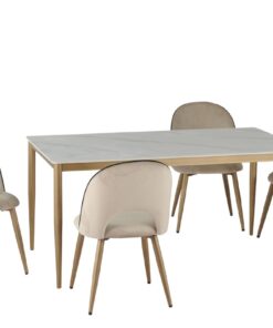 Alternative view of DINING CHAIR SET OF 2 BEIGE