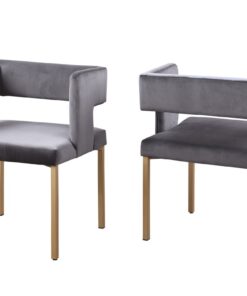 DINING CHAIR SET OF 2 GREY