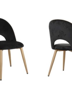 DINING CHAIR SET OF 2 BLACK
