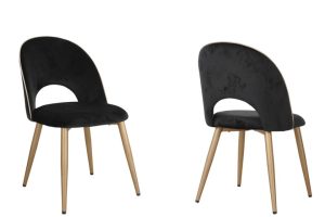 DINING CHAIR SET OF 2 BLACK