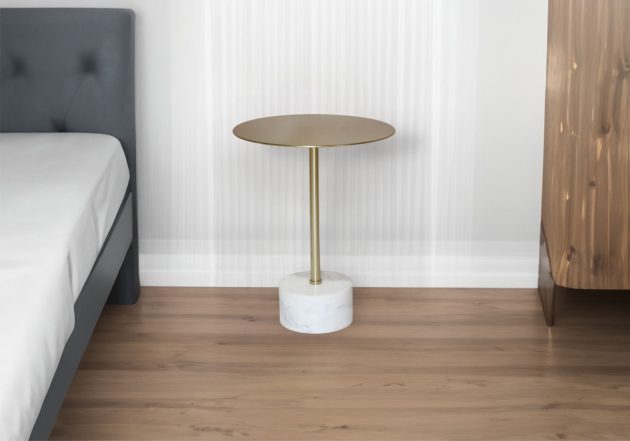 ACCENT TABLE - WHITE/GOLD