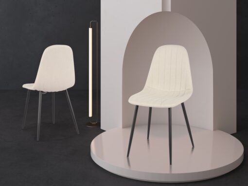 Alternative view of DINING CHAIR SET OF 4 BEIGE