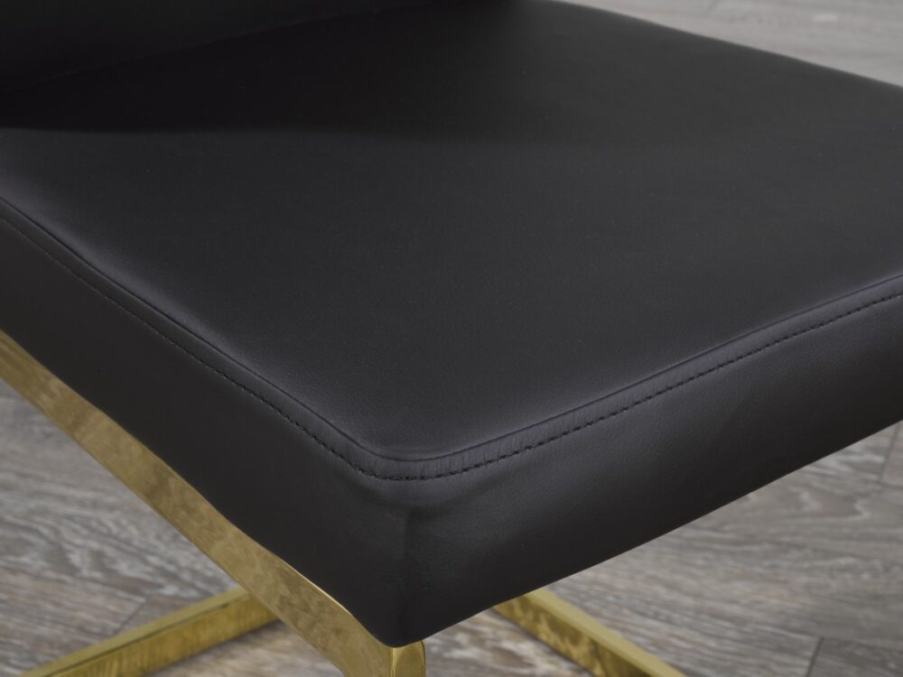 Alternative view of DINING CHAIR SET OF 2 - BLACK/GOLD