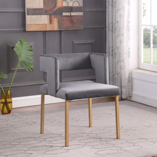 Alternative view of DINING CHAIR SET OF 2 GREY