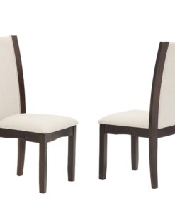 DINING CHAIR SET OF 2 ESPRESSO/BEIGE