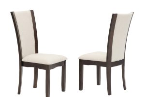 DINING CHAIR SET OF 2 ESPRESSO/BEIGE