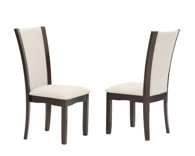 DINING CHAIR SET OF 2 ESPRESSO/BEIGE