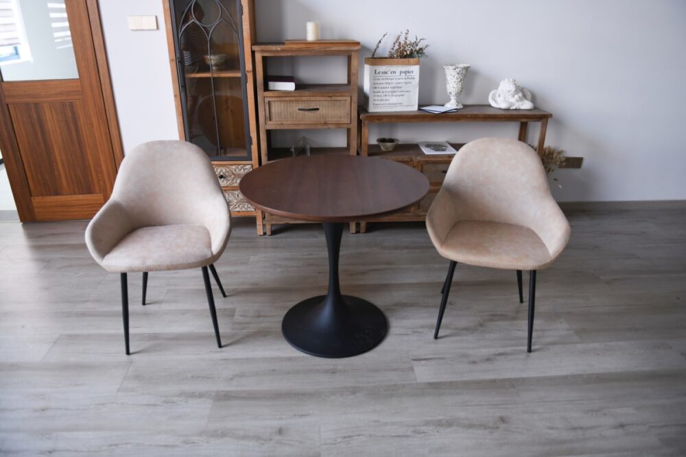 Alternative view of DINING CHAIR SET OF 2 VINTAGE BEIGE