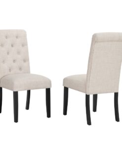 DINING CHAIR SET OF 2 BEIGE