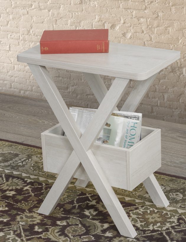 CHAIRSIDE TABLE - WHITE