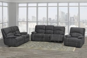 Charcoal Grey Recliner Sofa Set